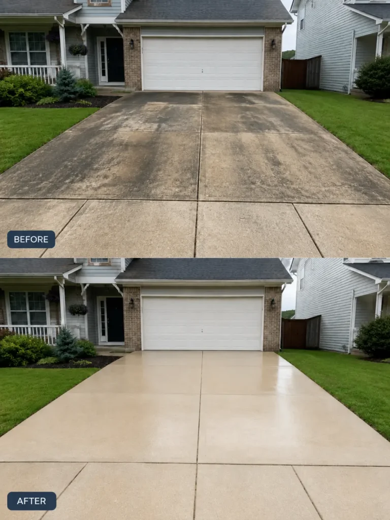 pressure washing before after