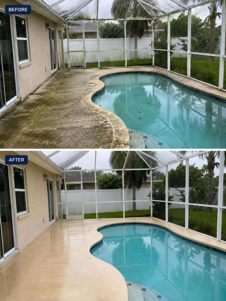 pressure washing before after